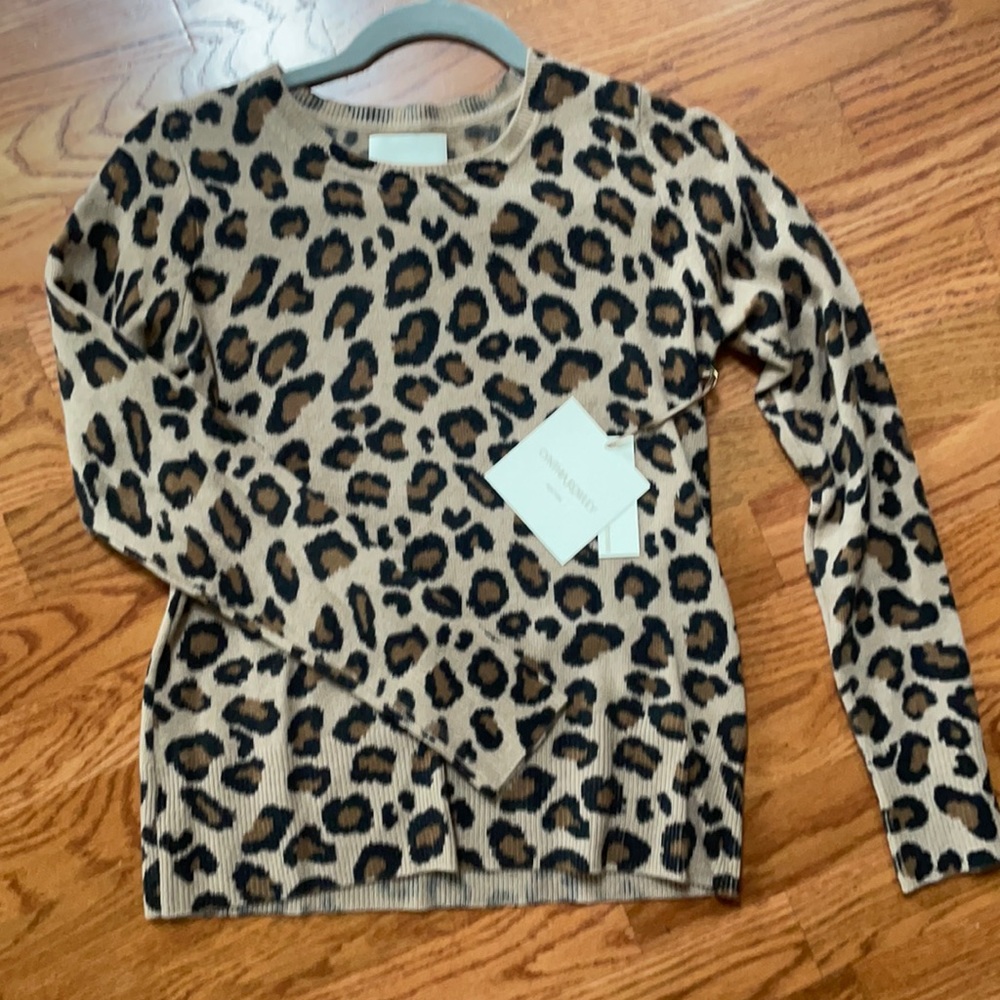 Cynthia Rowley Cheetah Cashmere Sweater